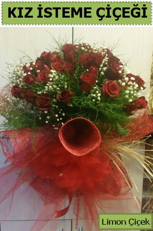 41 adet kırmızı gülden kız isteme buketi  İstanbul Üsküdar çiçek satışı 