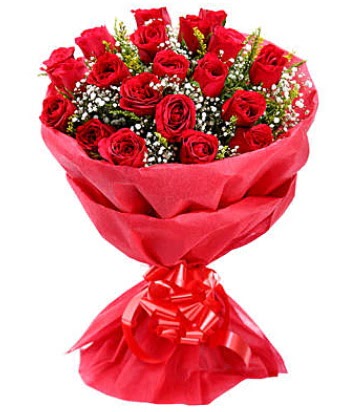 21 adet kırmızı gülden modern buket  İstanbul Üsküdar çiçek gönderme 