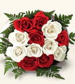  İstanbul Üsküdar çiçek , çiçekçi , çiçekçilik  10 adet kirmizi beyaz güller - anneler günü için ideal seçimdir -