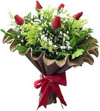  İstanbul Üsküdar online çiçek gönderme sipariş  5 adet kirmizi gül buketi demeti