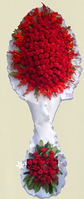 Çift katlı kıpkırmızı düğün açılış çiçeği  İstanbul Üsküdar anneler günü çiçek yolla 