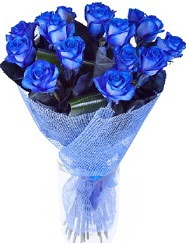 9 adet mavi gülden buket çiçeği  İstanbul Üsküdar hediye çiçek yolla 