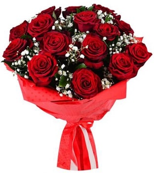 Kız isteme çiçeği buketi 17 adet kırmızı gül  İstanbul Üsküdar çiçekçi telefonları 