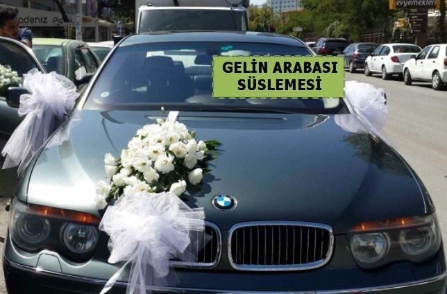 Gelin Arabası süslemesi Düğün arabası  İstanbul Üsküdar çiçek yolla 