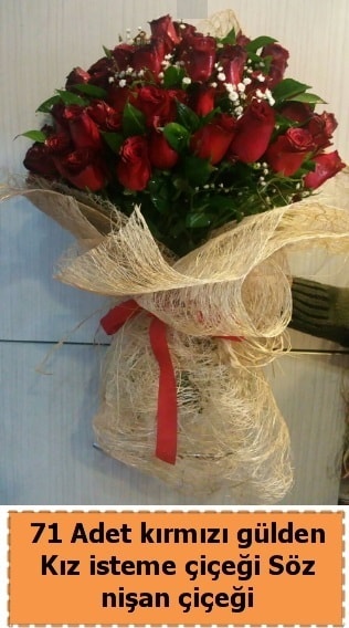 71 adet kırmızı gül söz nişan çiçeği  İstanbul Üsküdar çiçek satışı 