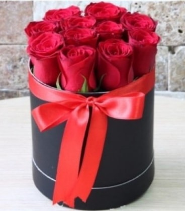 Kutu içerisinde 9 adet kırmızı gül  İstanbul Üsküdar çiçekçiler 