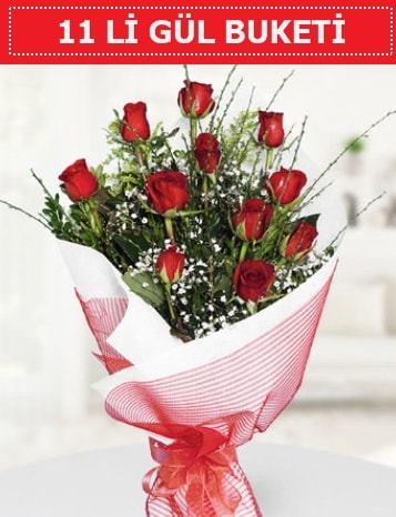 11 adet kırmızı gül buketi Aşk budur  İstanbul Üsküdar çiçek gönderme sitemiz güvenlidir 