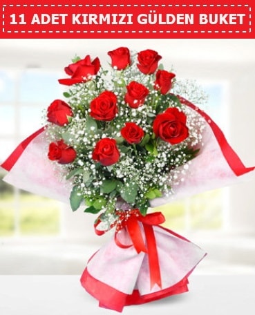 11 Adet Kırmızı Gül Buketi  İstanbul Üsküdar internetten çiçek siparişi 