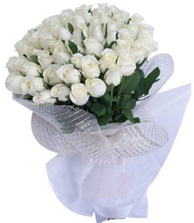 41 adet beyaz gülden kız isteme buketi  İstanbul Üsküdar çiçek siparişi sitesi 